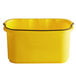 a yellow container with a black band