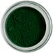 A jar of Roxy & Rich Forest Green petal dust powder.