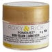 A yellow Roxy & Rich container of neon yellow fondust with a white label.