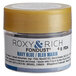 A small container of Roxy & Rich Navy Blue Fondust food color powder.