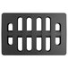 A black rectangular plastic dunnage rack with holes.