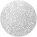 a white circle with silver glitter