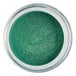 A jar of Roxy & Rich Super Green Lustre Dust, a green powder with a glittery sheen.