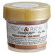 A container of Roxy & Rich Chocolate Brown Fondust food color on a counter.