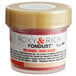 A plastic container of Roxy & Rich Red Orange Fondust food coloring.