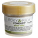 A plastic container of Roxy & Rich Avocado Fondust food coloring.