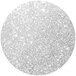 A white circle with silver glitter.