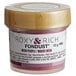 A container of Roxy & Rich Neon Purple Fondust food coloring with a plastic cap.