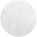 A white circle with silver glitter on a white background.