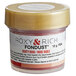 A plastic jar of Roxy & Rich Dusty Rose Fondust food color with a label.