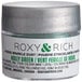 A silver container of Roxy & Rich Holly Green Sparkle Dust with a white label.