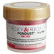 A plastic container of Roxy & Rich Pink Fondust powder with a plastic cap and label.