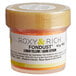 A container of Roxy & Rich Lemon Yellow Fondust food coloring with a yellow lid.