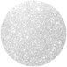 A white circle with silver glitter on a white background.