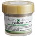 A small plastic container of Roxy & Rich Maple Leaf Green Fondust with a lid.