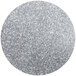 A silver glitter circle with small sparkles on a white background.