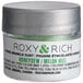 A silver Roxy & Rich container of honeydew sparkle dust with a white label and a small lid.