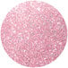 A pink glitter circle with white and silver sparkles.