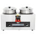 A Vollrath countertop rethermalizer with two silver insets and covers.