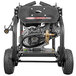 A black Simpson Super Pro pressure washer with wheels.