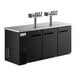 An Avantco black beer dispenser with two quadruple tap towers.
