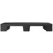 A black rectangular plastic display base on four legs.