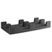 A black plastic display base with 4 compartments.