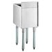 A stainless steel Regency underbar ice bin with bottle holders on legs.