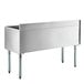 A Regency stainless steel underbar ice bin with bottle holders.