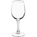 An Acopa Select Flora wine glass with a stem on a white background.