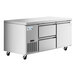 An Avantco stainless steel undercounter refrigerator with two drawers.