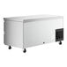 An Avantco stainless steel undercounter refrigerator with four drawers on wheels.