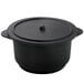 A black Solia plastic cooking pot with a lid.