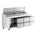 a large commercial kitchen with drawers