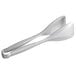 A pair of Carlisle stainless steel bread tongs with a white background.