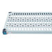 A white plastic MetroMax Q shelf with blue handles.