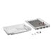 A white plastic tray with metal tubes.