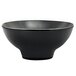 A Front of the House Spiral Ink semi-matte black porcelain footed bowl.