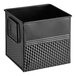 An American Metalcraft black square hammered beverage tub with a black handle.
