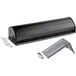 A black rectangular Curtron Microshield air barrier with a white cord.