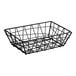 An American Metalcraft black wire rectangular basket with handles.