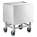 A silver Regency stainless steel box on wheels.