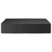 A black rectangular Regency plastic end cap on a white table.