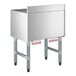 An underbar ice bin with a sliding lid, bottle holders, and a 7 circuit post-mix cold plate.