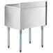 A Regency stainless steel underbar ice bin with legs.