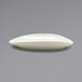 A white oval porcelain platter with a scalloped edge.