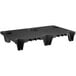 A black plastic platform with holes for Lavex Black Plastic Nesting Pallet Base.