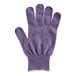 a purple knitted glove
