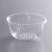 a clear plastic bowl with a ribbed bottom