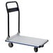 A silver Wesco aluminum folding platform truck with a black handle.